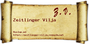 Zeitlinger Vilja névjegykártya